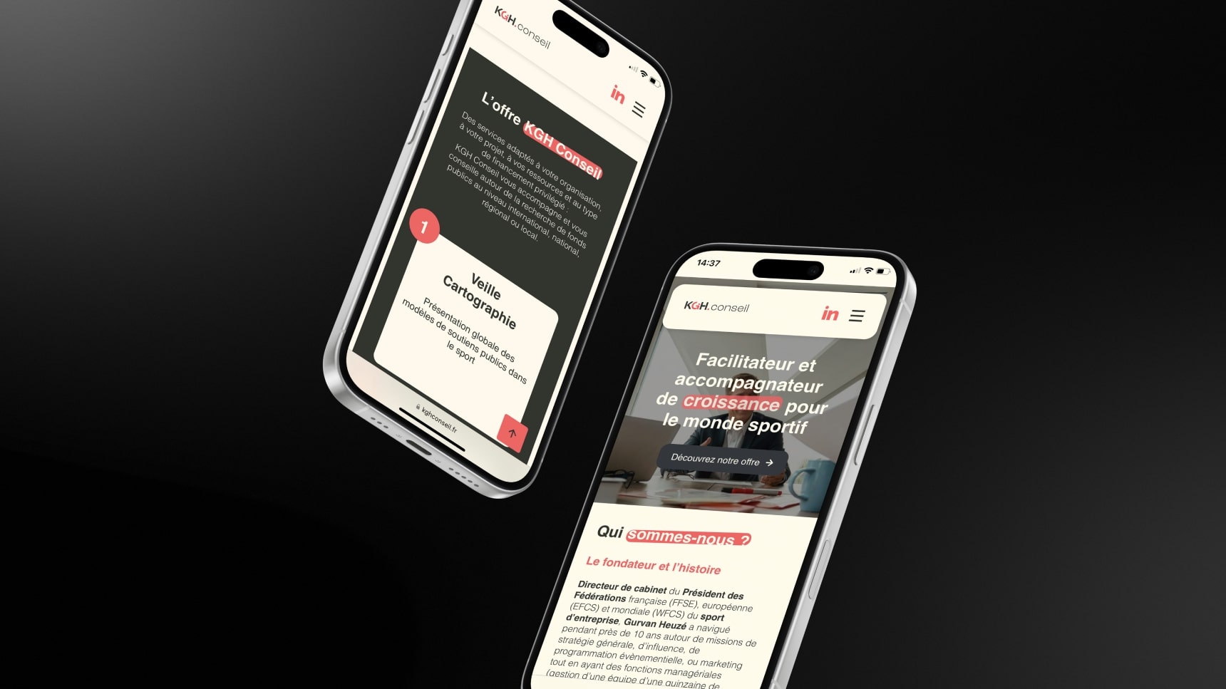 Mockup du site web version mobile